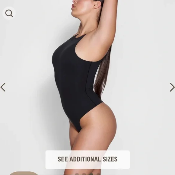 NWT SKIMS Fits Everybody High Neck Bodysuit - Onyx - Picture 2 of 4